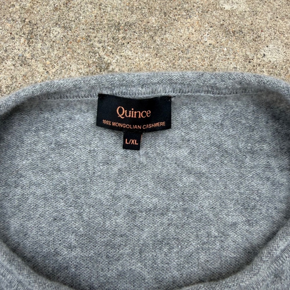 Quince Batwing Sweater Womens L/XL Heather Grey Cashmere Oversized Soft Chic - Picture 3 of 12